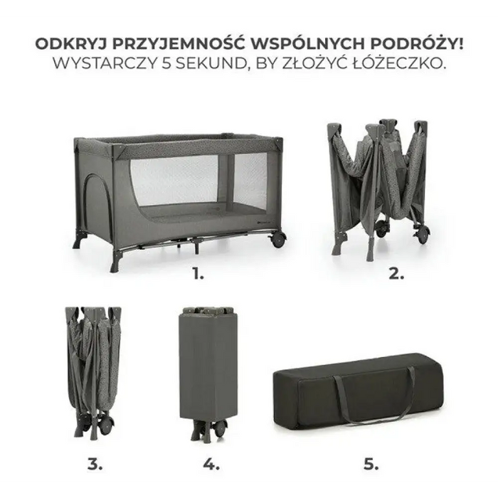KinderKraft Пътно креватче JOY 2 ТЪМНО СИВО