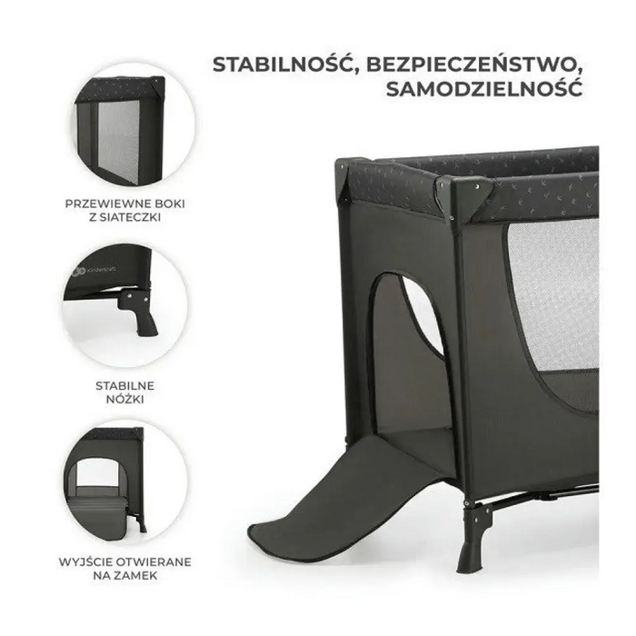 KinderKraft Пътно креватче JOY LIGHT GREY