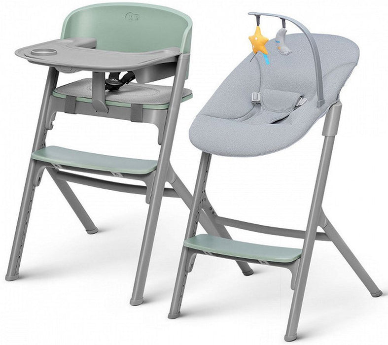Комплект столче за хранене и шезлонг KinderKraft - Livy и Calmee, зелени