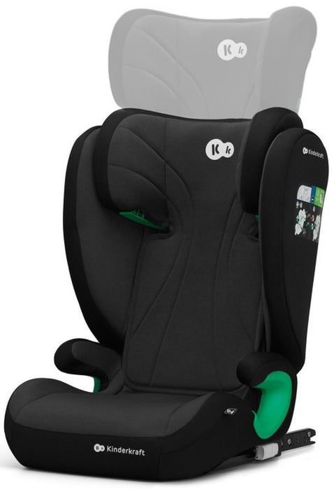 Стол за кола KinderKraft - Junior Fix 2, IsoFix, i-Size, 100-150 cm, Graphite Black