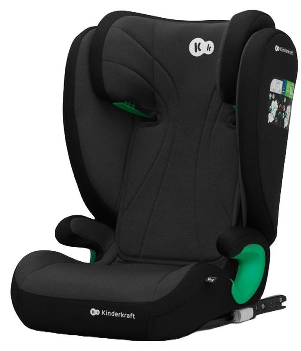 Стол за кола KinderKraft - Junior Fix 2, IsoFix, i-Size, 100-150 cm, Graphite Black