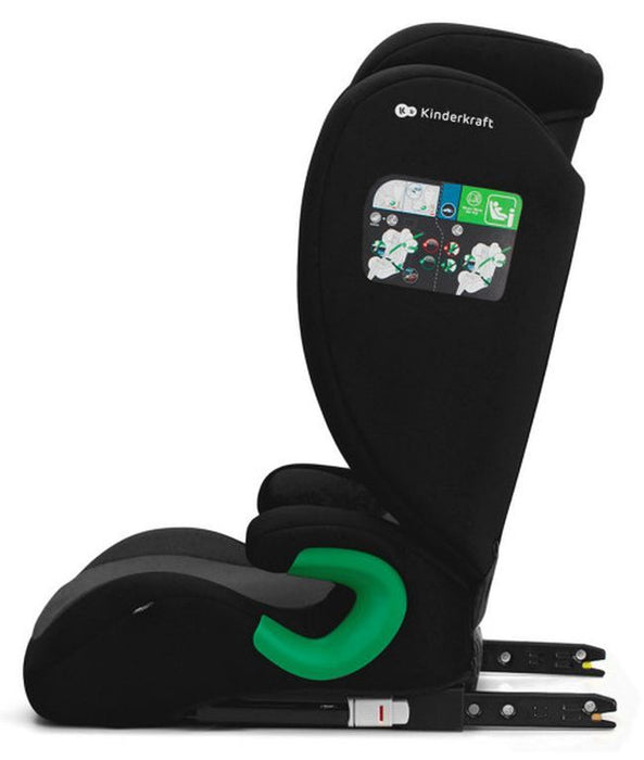 Стол за кола KinderKraft - Junior Fix 2, IsoFix, i-Size, 100-150 cm, Graphite Black