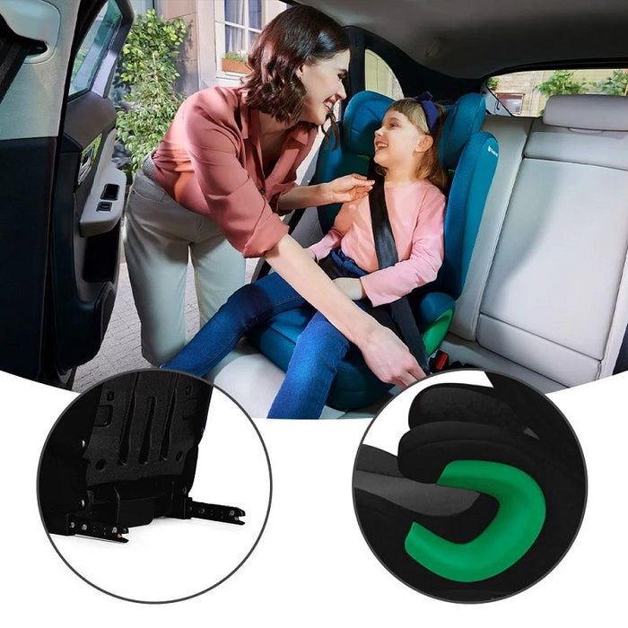 Стол за кола KinderKraft - Junior Fix 2, IsoFix, i-Size, 100-150 cm, Graphite Black