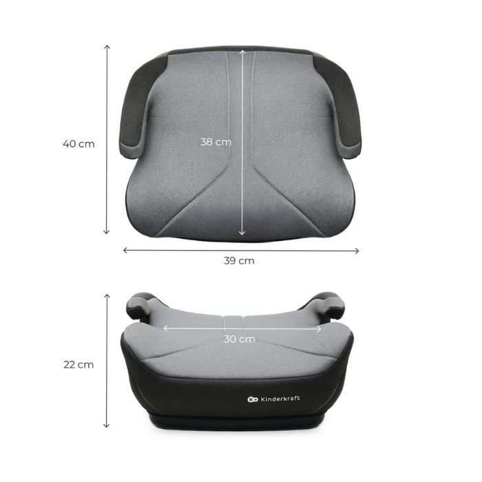Седалка за кола Kinderkraft - I-Boost 2, i-Size, 125-150 cm, Grey