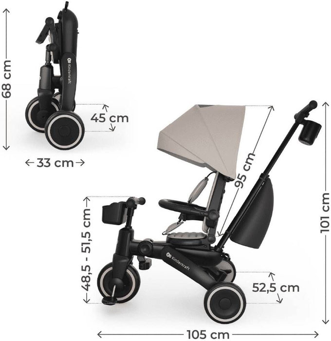 Сгъваема триколка KinderKraft - Jazz 3, Beige