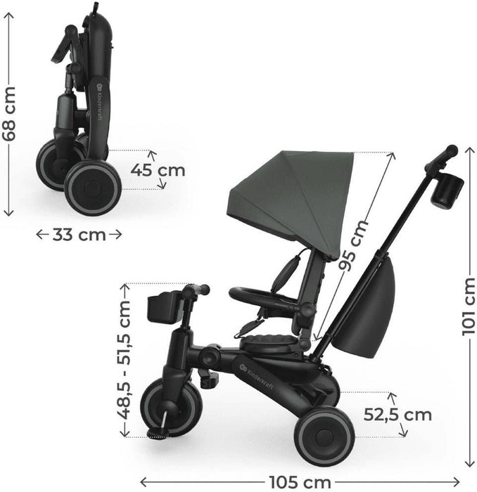 Сгъваема триколка KinderKraft - Jazz 3, Green