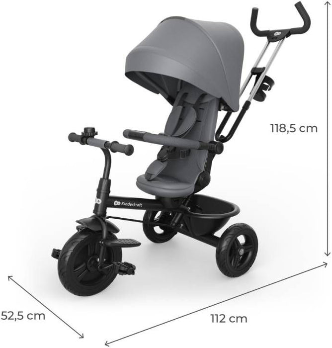 Триколка KinderKraft - Aston 2 Plus, Grey