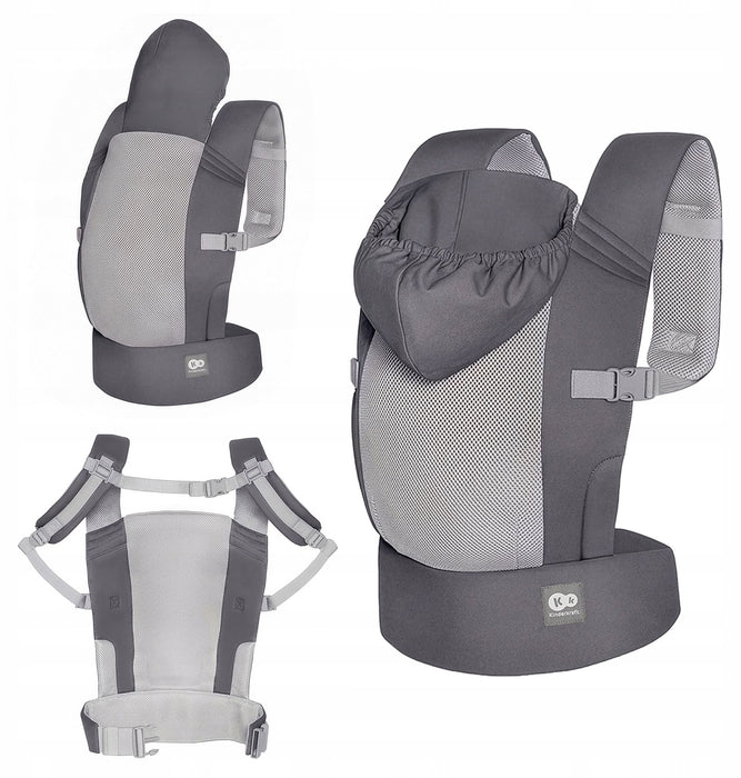Ергономична раница за бебе KinderKraft - Carrybee, сивa
