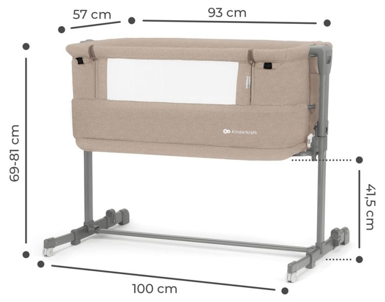 Бебешка кошара KinderKraft - Nestee Grow 2, Beige