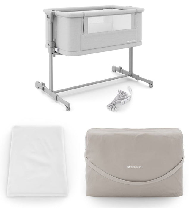 Бебешка кошара KinderKraft - Nestee Grow 2, Light Grey