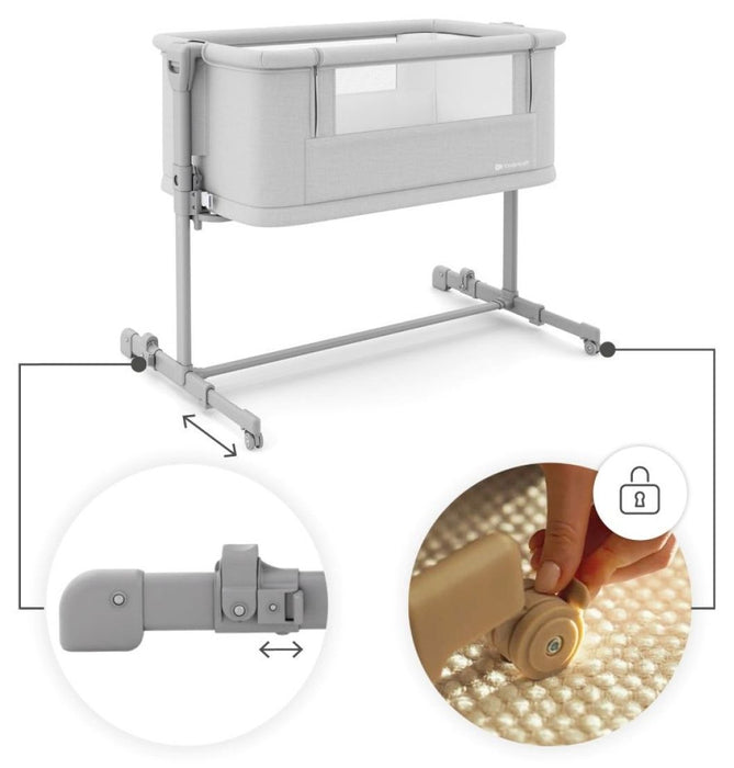 Бебешка кошара KinderKraft - Nestee Grow 2, Light Grey