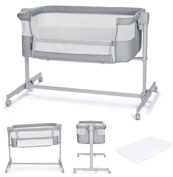 Бебешка кошара KinderKraft - Nestee UP 2, Light Grey