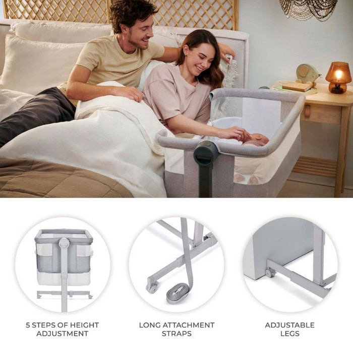 Бебешка кошара KinderKraft - Nestee UP 2, Light Grey
