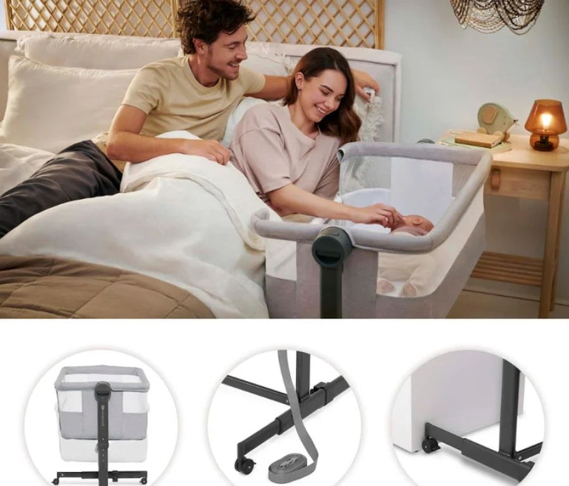 Бебешка кошара KinderKraft - Nestee UP 2, Grey