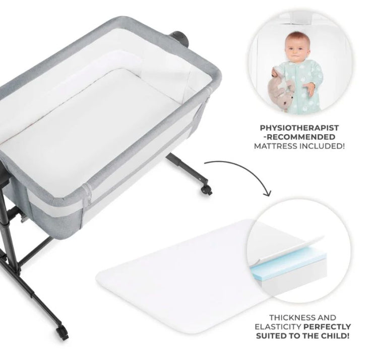 Бебешка кошара KinderKraft - Nestee UP 2, Grey