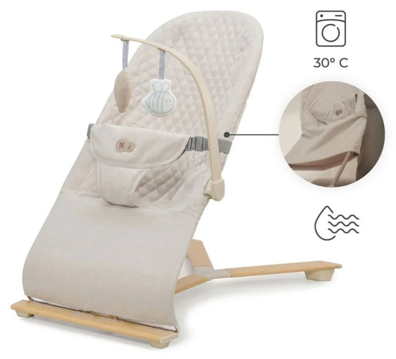 Бебешки шезлонг KinderKraft - Mimi, Wood/Beige