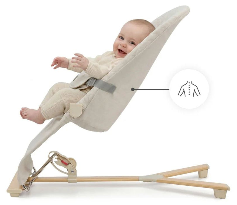 Бебешки шезлонг KinderKraft - Mimi, Wood/Beige