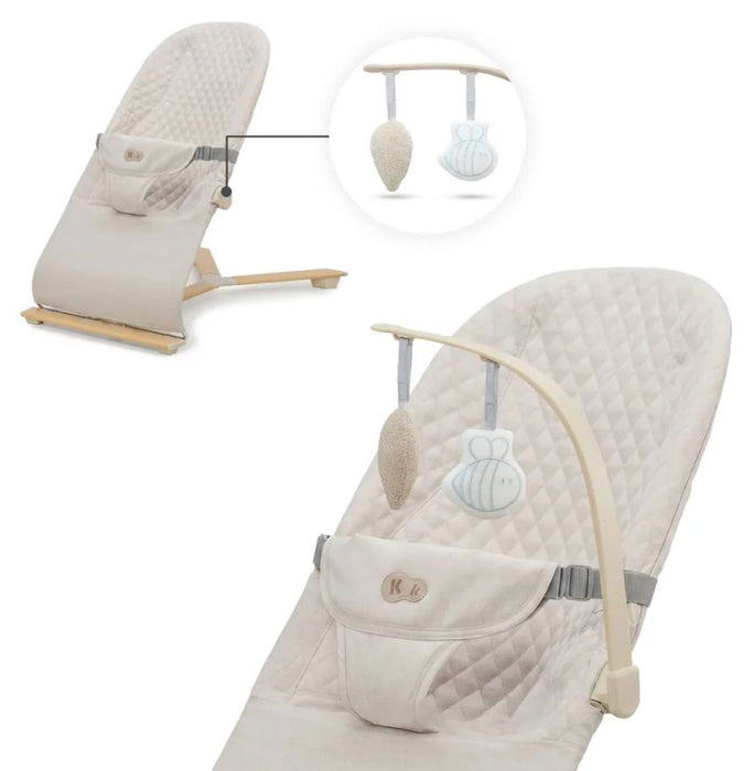 Бебешки шезлонг KinderKraft - Mimi, Wood/Beige