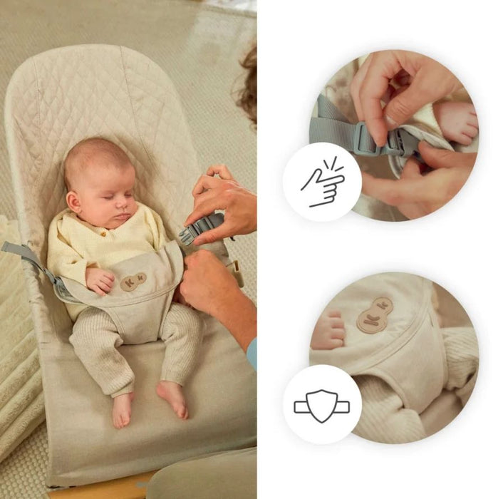Бебешки шезлонг KinderKraft - Mimi, Wood/Beige