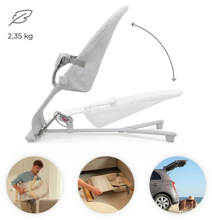 Бебешки шезлонг KinderKraft - Mimi, Light Grey