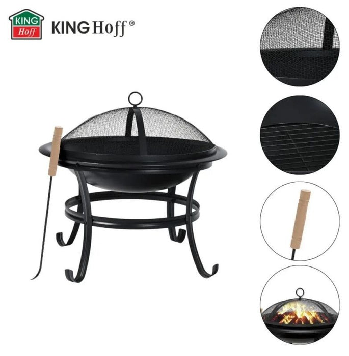 Градинско огнище Kinghoff - KH 2030, 54.5 cm, с капак против искри