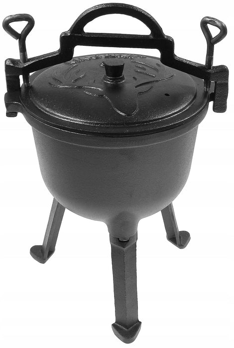 Чугунен ловджийски котел с капак Kinghoff - KH 2231, 4 l, черен