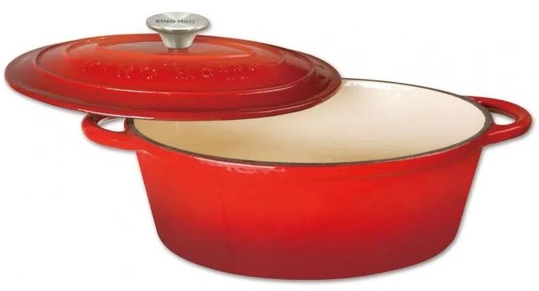 Чугунена тенджера Kinghoff - 30 cm, 4.5 l, червена