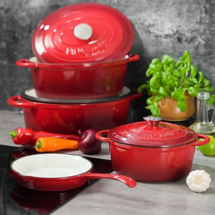 Чугунена тенджера Kinghoff - 30 cm, 4.5 l, червена