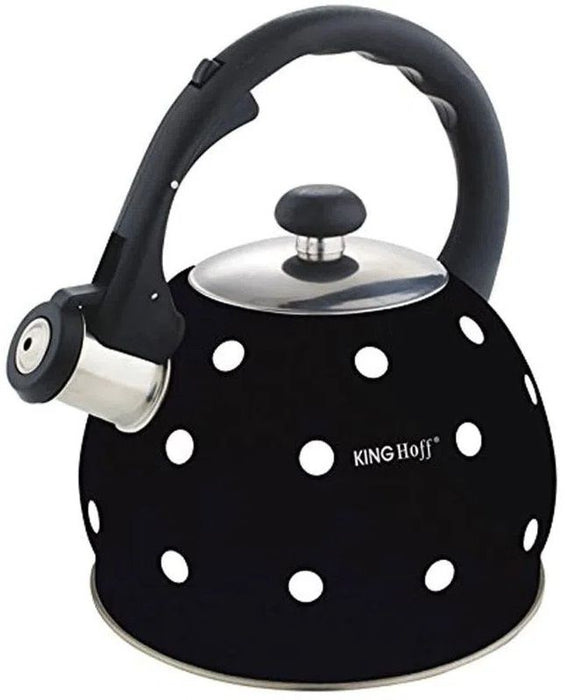 Свирещ чайник Kinghoff - KH 1048, 2 l, черен