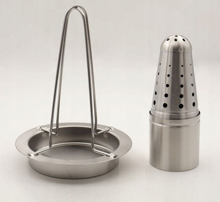 Стойка за печене на пиле Kinghoff - KH-1880, с контейнер за подправки, 23 x 18 cm, инокс