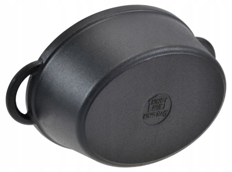 Чугунена тенджера с капак Kinghoff - KH-2255, 4.5 l, черен