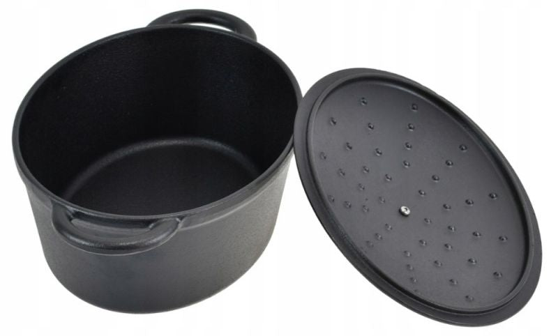 Чугунена тенджера с капак Kinghoff - KH-2255, 4.5 l, черен
