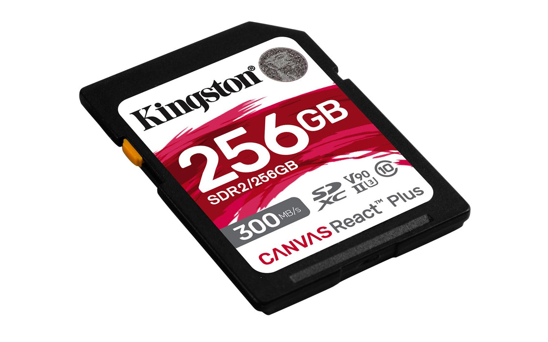 Kingston Technology 256GB Canvas React Plus SDXC UHS-II 300R/260W U3 V90 за Full HD/4K/8K