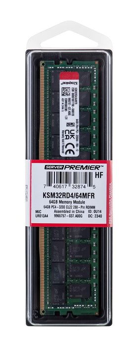 Памет Kingston RDIMM 64GB DDR4 2Rx4 Micron F Rambus 3200MHz PC4-25600 KSM32RD4/64MFR