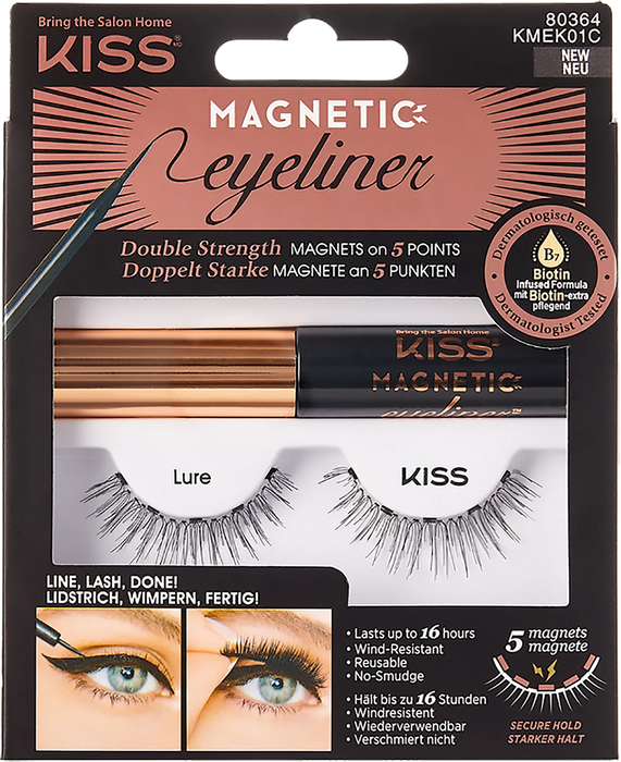 Изкуствени мигли с магнитна очна линия, Nr. KMEK01C Lure, 1 бр