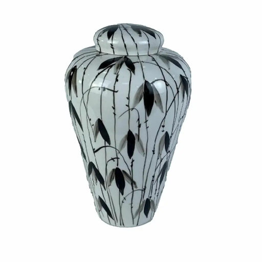 Китайска ваза DKD Home Decor Порцелан Черен Бял Ориенталски