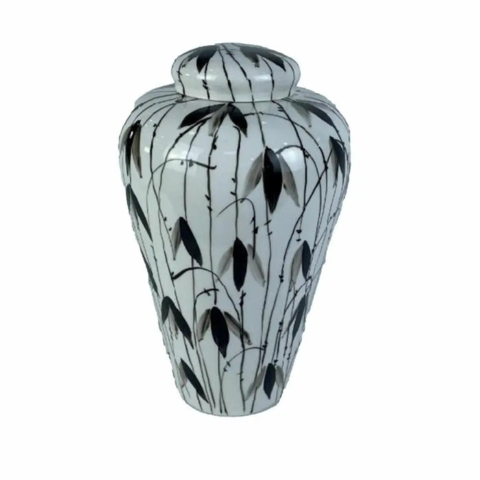 Китайска ваза DKD Home Decor Порцелан Черен Бял Ориенталски