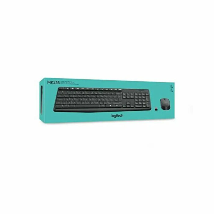 Kлаиатура с безжична мишка Logitech 920-007919 Черен Сив
