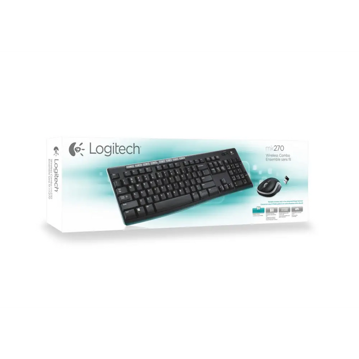 Kлаиатура с безжична мишка Logitech MK270 Azerty френски