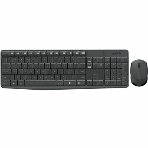 Kлаиатура с безжична мишка Logitech 920-007919 Черен Сив