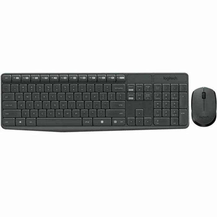 Kлаиатура с безжична мишка Logitech 920-007919 Черен Сив