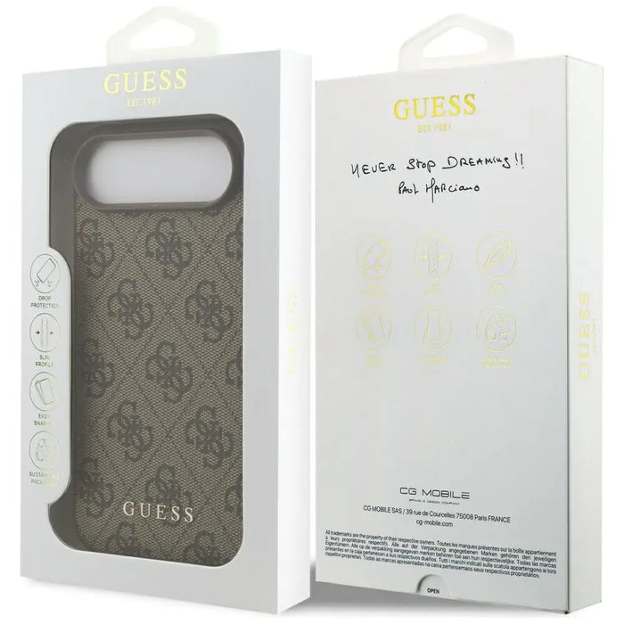 Класически калъф Guess 4G за iPhone 17 Air - кафяв