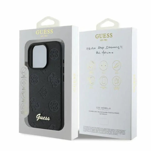 Класически калъф Guess 4G за iPhone 16 Pro Max - черен