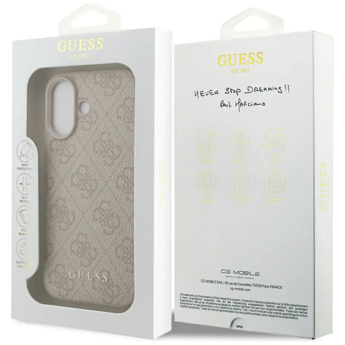 Класически калъф Guess 4G за iPhone 17 - розов