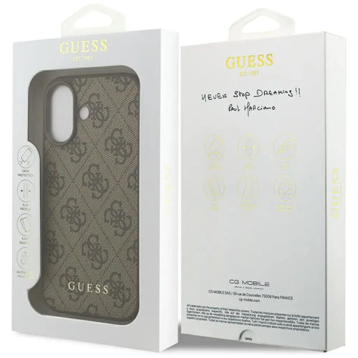 Класически калъф Guess 4G за iPhone 17 - кафяв