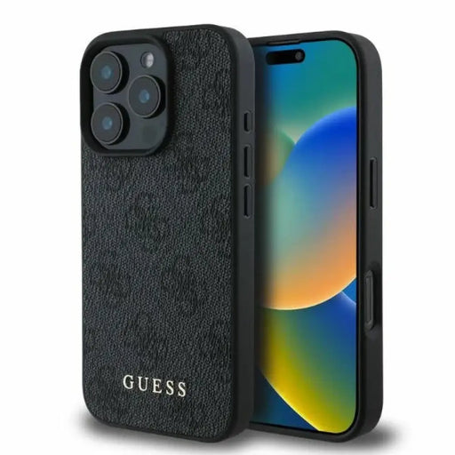 Класически калъф Guess 4G за iPhone 16 Pro Max - черен