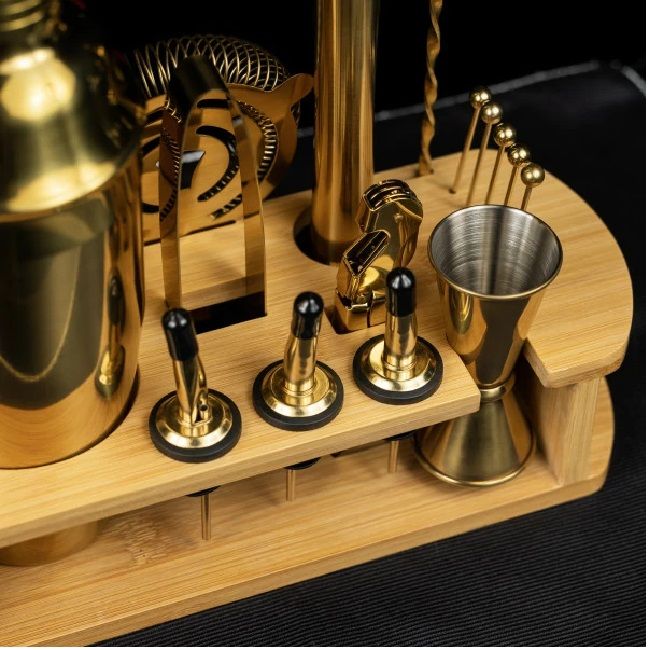 Комплект за коктейли Klausberg - KB 7583, 17 части, златист