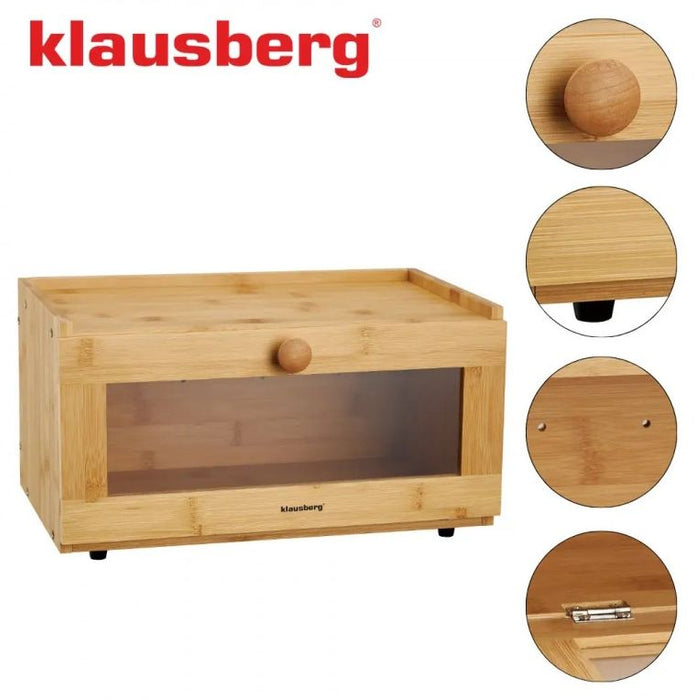 Кутия за хляб Klausberg - KB 7923, 35.5 см, бамбук и акрил