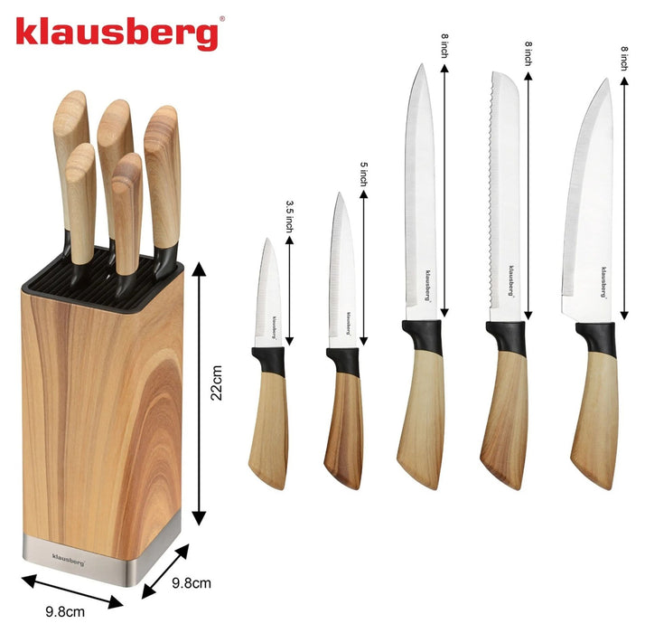 Комплект кухненски ножове Klausberg - KB-9035, 6 части