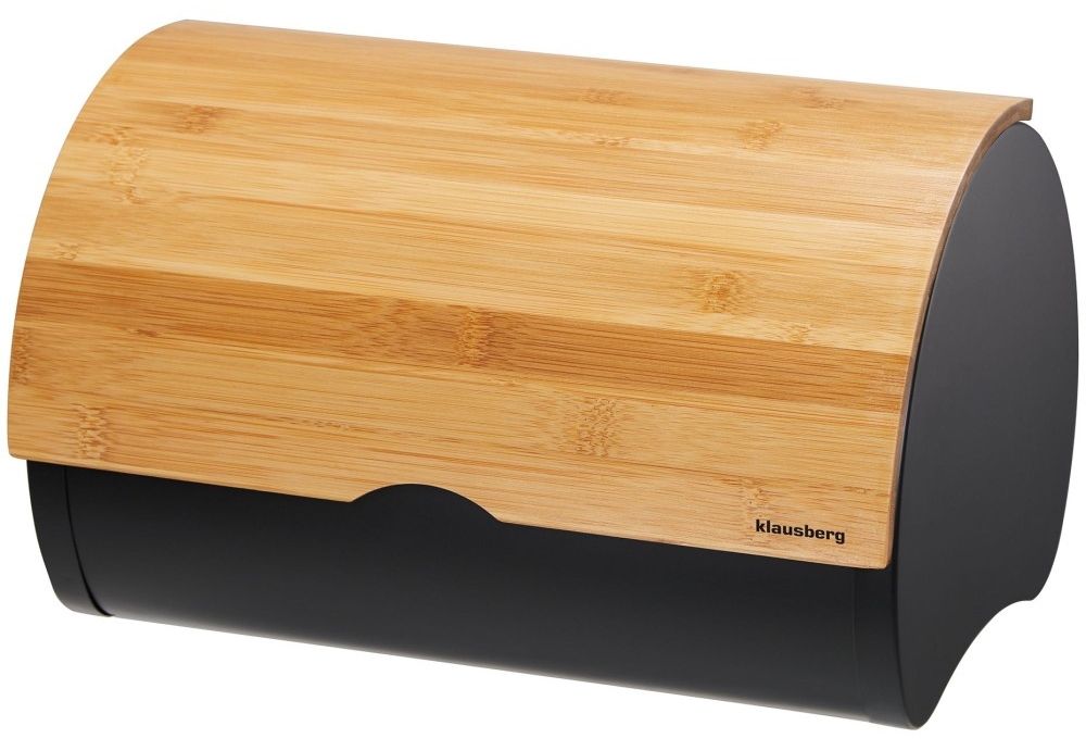 Кутия за хляб Klausberg - KB 7711, 32 cm, бамбук, кафява/черна